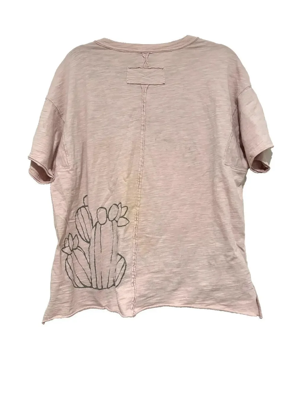 Easel very oversized small slouchy‎ cotton pink cactus shirt G